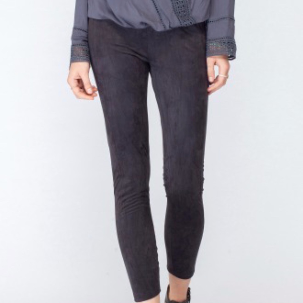 Gentle Fawn Black Faux Suede Leggings